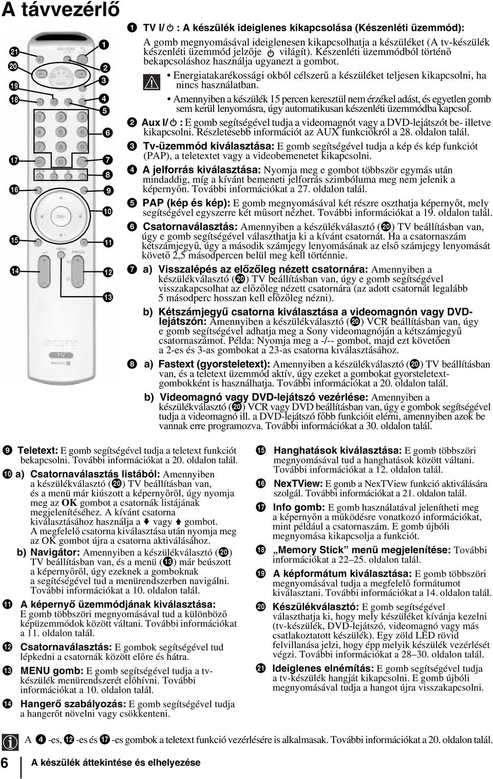 Energiatakarékossági okból célszerű a készüléket teljesen kikapcsolni, ha nincs használatban.
