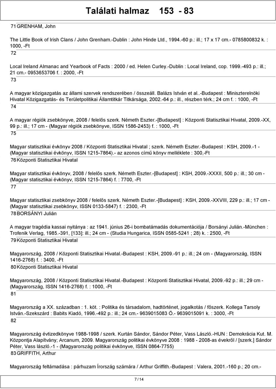 : 2000, -Ft 73 A magyar közigazgatás az állami szervek rendszerében / összeáll. Balázs István et al..-budapest : Miniszterelnöki Hivatal Közigazgatás- és Területpolitikai Államtitkár Titkársága, 2002.