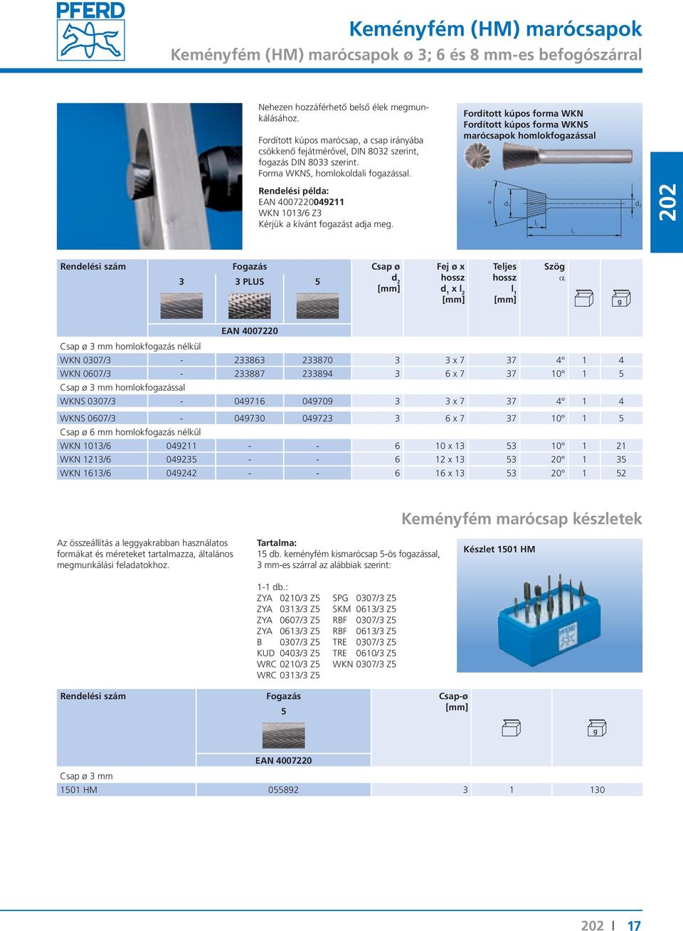 Fodított kúpos foma WKN Fodított kúpos foma WKNS maócsapok homlokfogazással α 3 3 PLUS 5 Szög a Csap ø 3 mm homlokfogazás nélkül WKN 0307/3-233863 233870 3 3 x 7 37 4 1 4 WKN 0607/3-233887 233894 3 6