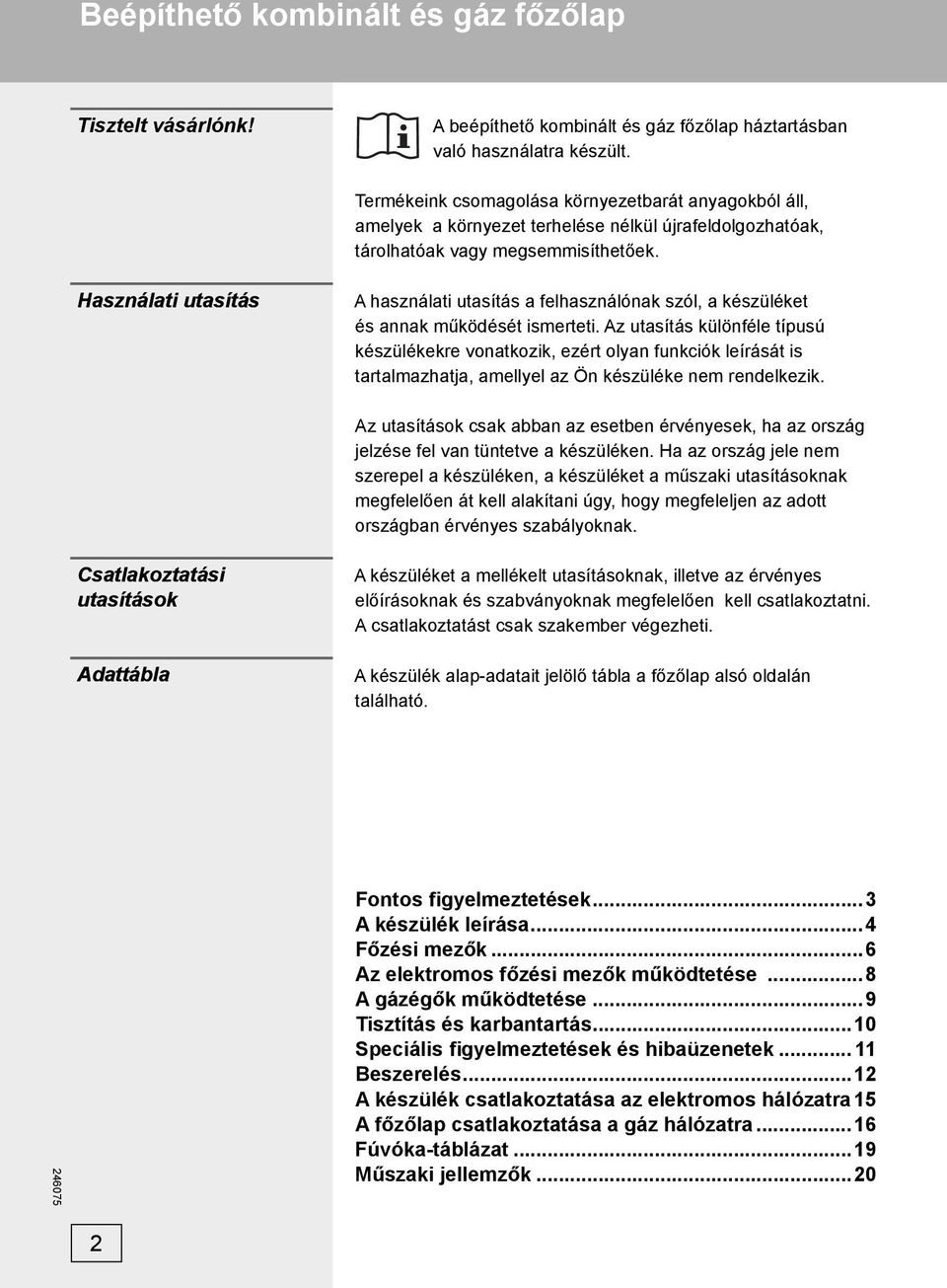 Beszerelési, csatlakoztatási és használati utasítások - PDF Ingyenes  letöltés