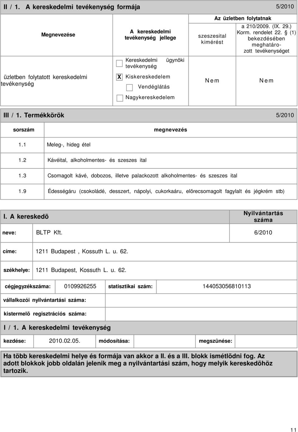 2 Kávéital, alkoholmentes- és szeszes ital 1.3 Csomagolt kávé, dobozos, illetve palackozott alkoholmentes- és szeszes ital 1.