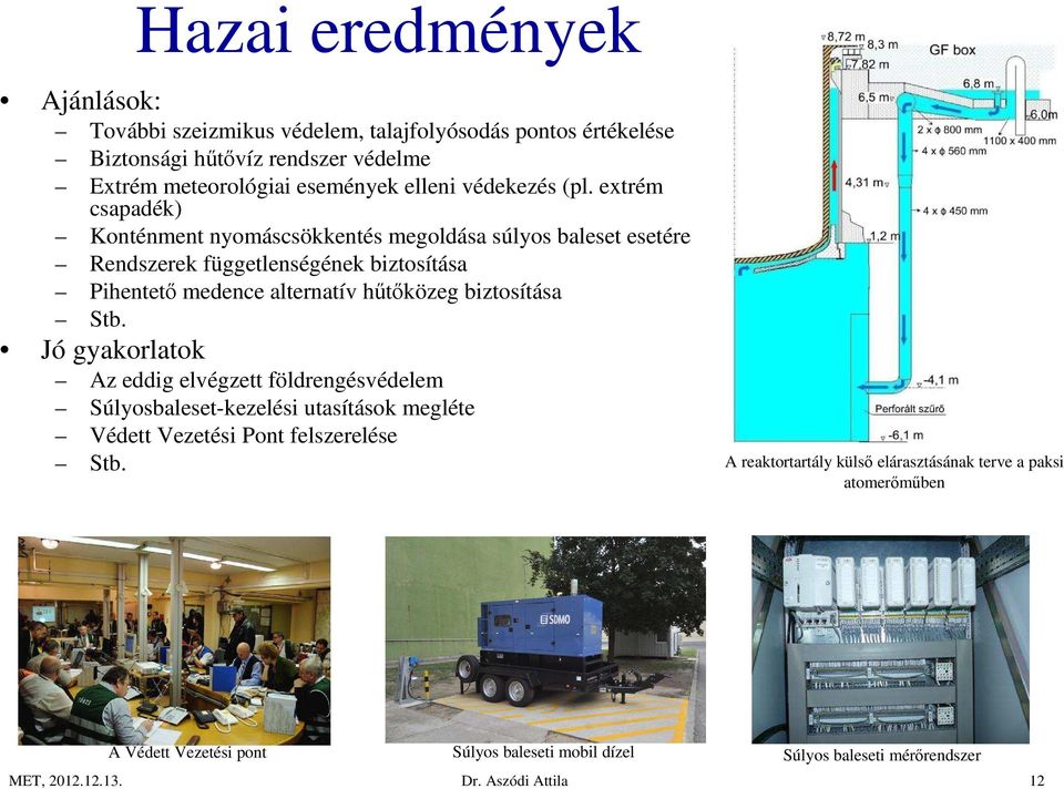 extrém csapadék) Konténment nyomáscsökkentés megoldása súlyos baleset esetére Rendszerek függetlenségének biztosítása Pihentető medence alternatív hűtőközeg