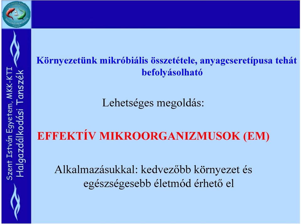 megoldás: EFFEKTÍV MIKROORGANIZMUSOK (EM)