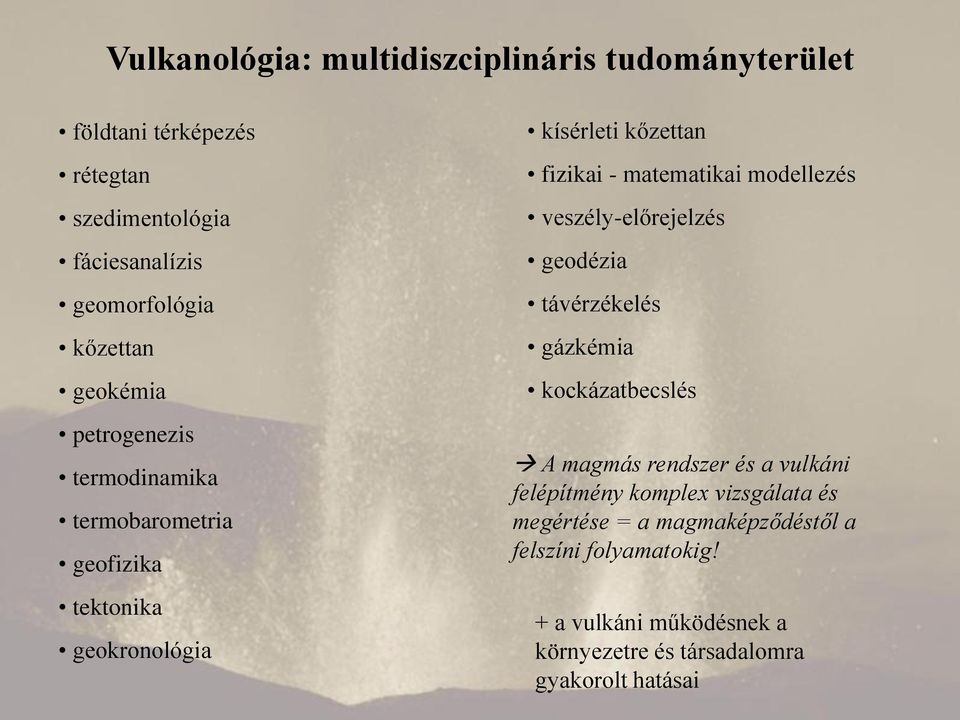modellezés veszély-előrejelzés geodézia távérzékelés gázkémia kockázatbecslés A magmás rendszer és a vulkáni felépítmény komplex