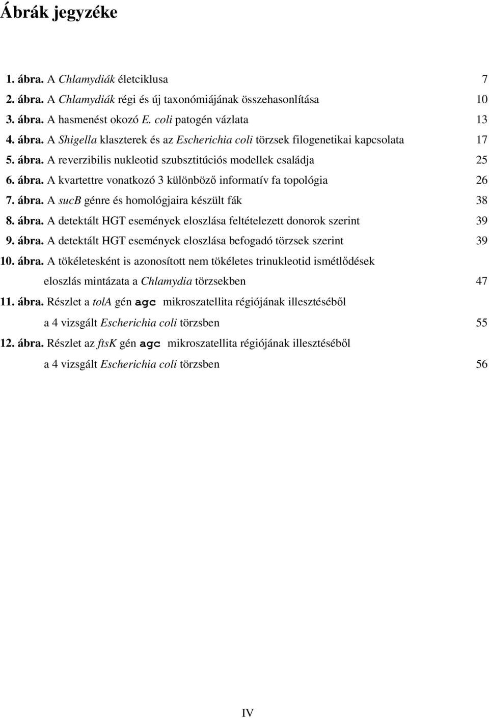 ábra. A detektált HGT események eloszlása befogadó törzsek szerint 39 10. ábra. A tökéletesként is azonosított nem tökéletes trinukleotid ismétlődések eloszlás mintázata a Chlamydia törzsekben 47 11.