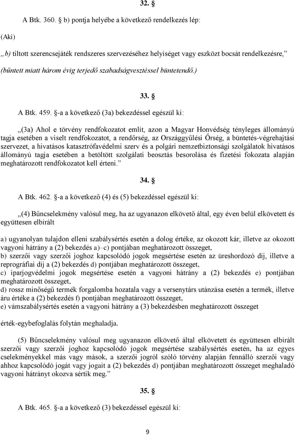 szabadságvesztéssel büntetendő.) 33. A Btk. 459.