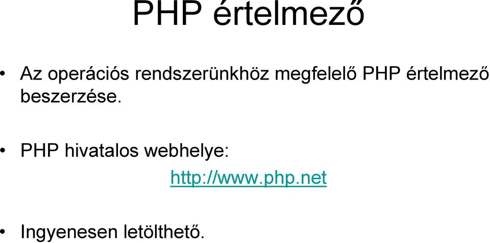 értelmező beszerzése.