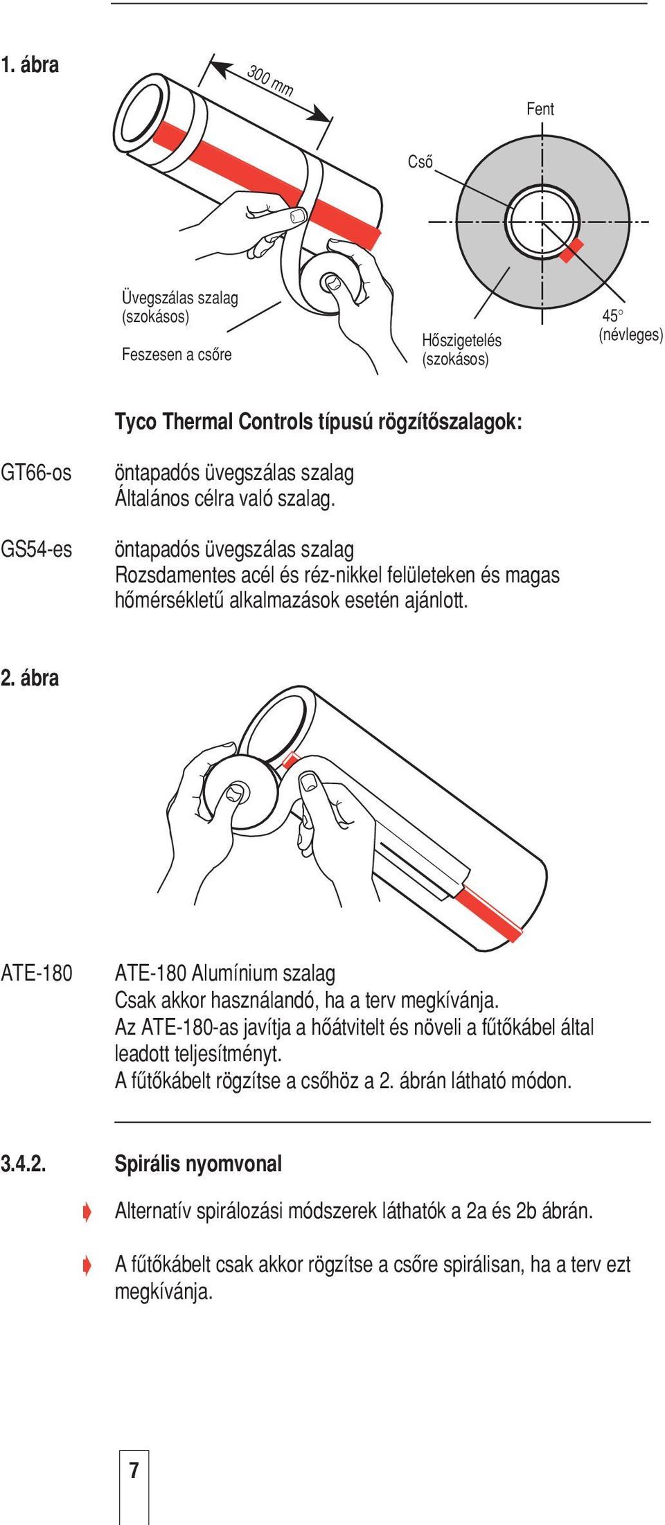ábra ATE-180 ATE-180 Alumínium szalag Csak akkor használandó, ha a terv megkívánja. Az ATE-180-as javítja a hœátvitelt és növeli a fætœkábel által leadott teljesítményt.
