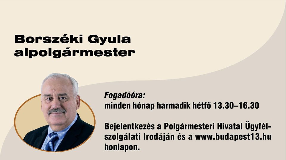 30 Bejelentkezés a Polgármesteri Hivatal