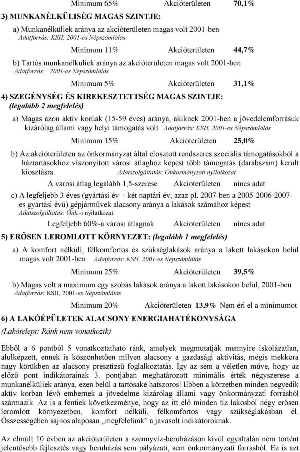 2 megfelelés) a) Magas azon aktív korúak (15-59 éves) aránya, akiknek 2001-ben a jövedelemforrásuk kizárólag állami vagy helyi támogatás volt Adatforrás: KSH, 2001-es Népszámlálás Minimum 15%