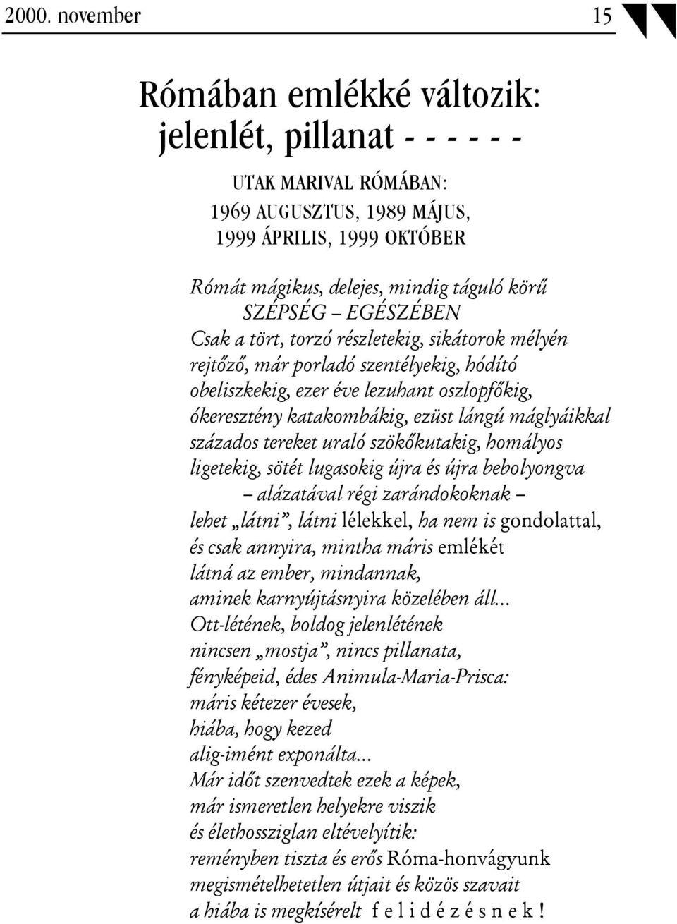 egy régi lélekkel randevú gondolatkatalógus
