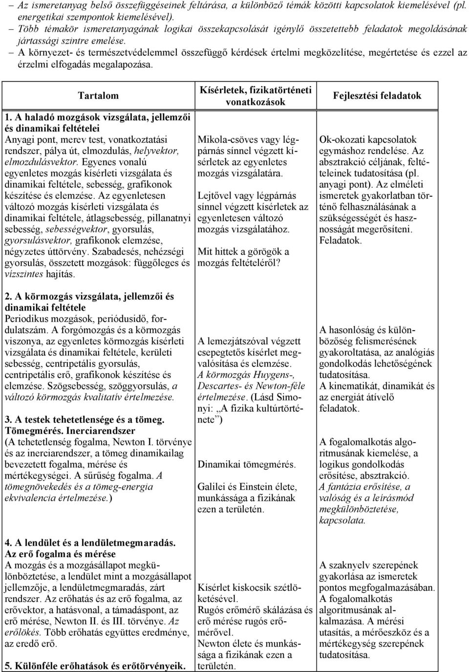 A környezet- és természetvédelemmel összefüggő kérdések értelmi megközelítése, megértetése és ezzel az érzelmi elfogadás megalapozása. Tartalom 1.