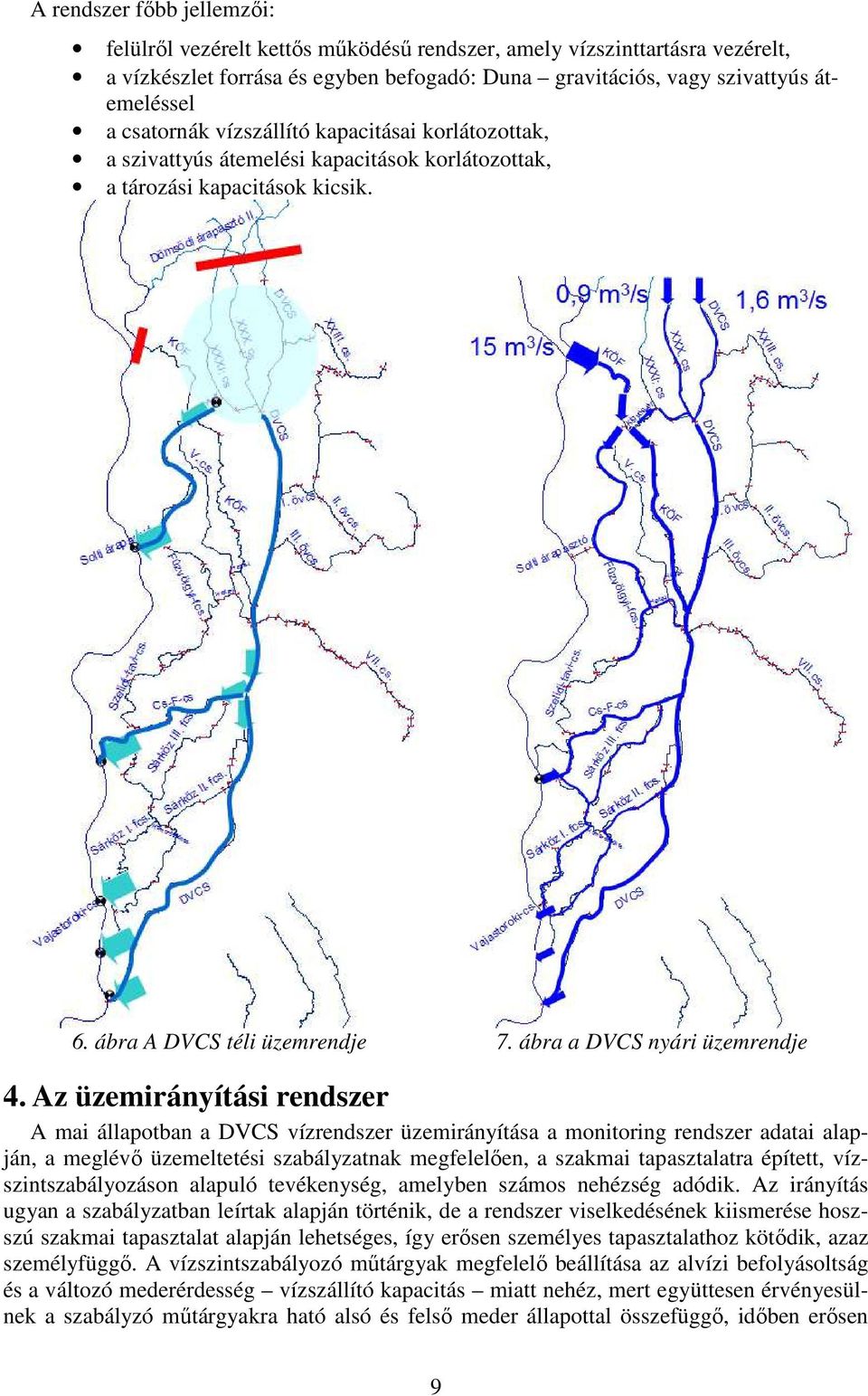Az üzemirányítási rendszer A mai állapotban a DVCS vízrendszer üzemirányítása a monitoring rendszer adatai alapján, a meglévő üzemeltetési szabályzatnak megfelelően, a szakmai tapasztalatra épített,