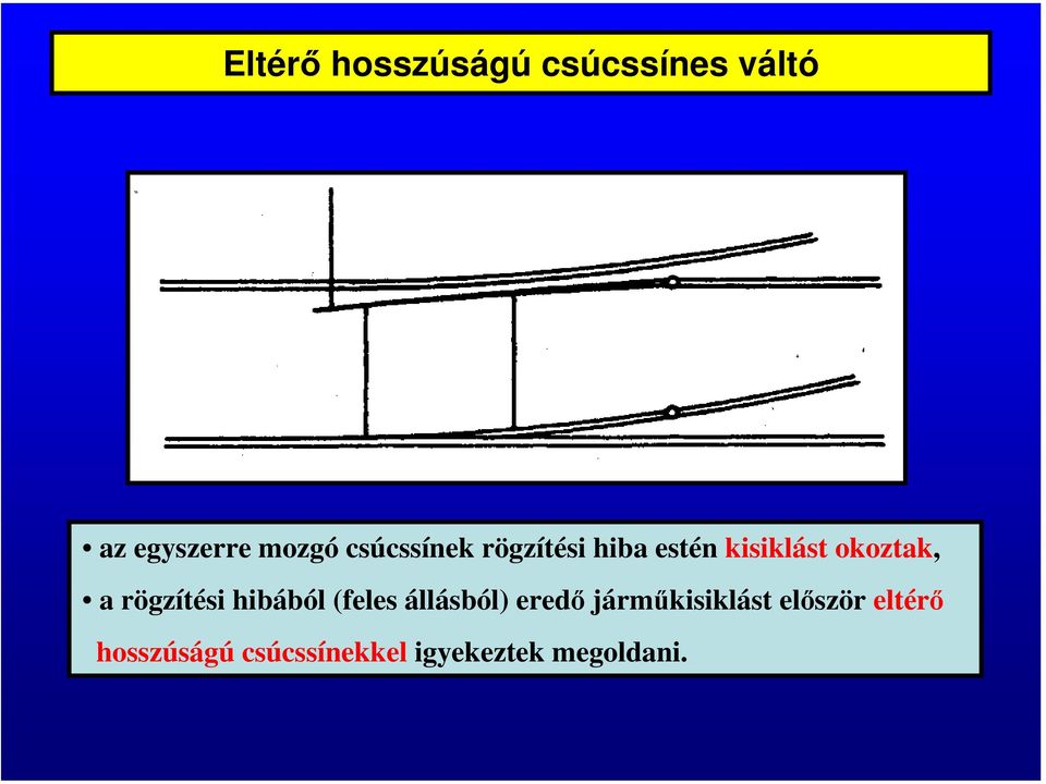 rögzítési hibából (feles állásból) eredő járműkisiklást