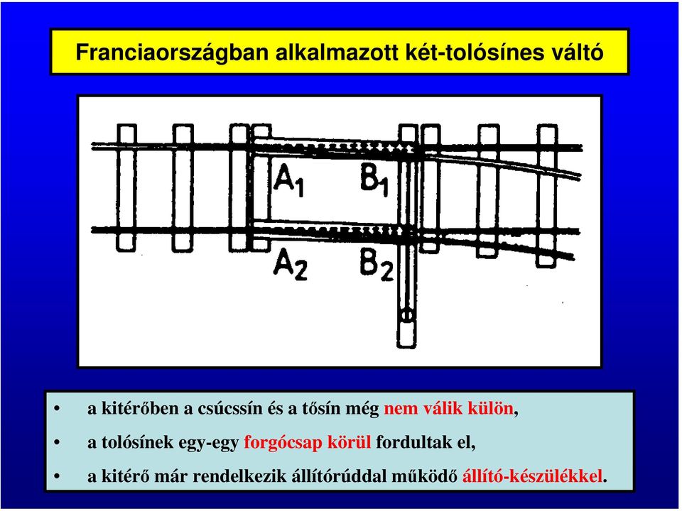 tolósínek egy-egy forgócsap körül fordultak el, a