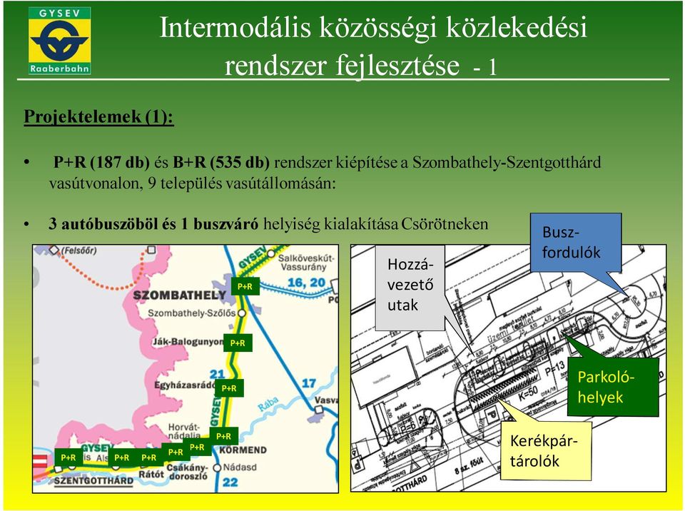 település vasútállomásán: 3 autóbuszöböl és 1 buszváró helyiség kialakítása Csörötneken