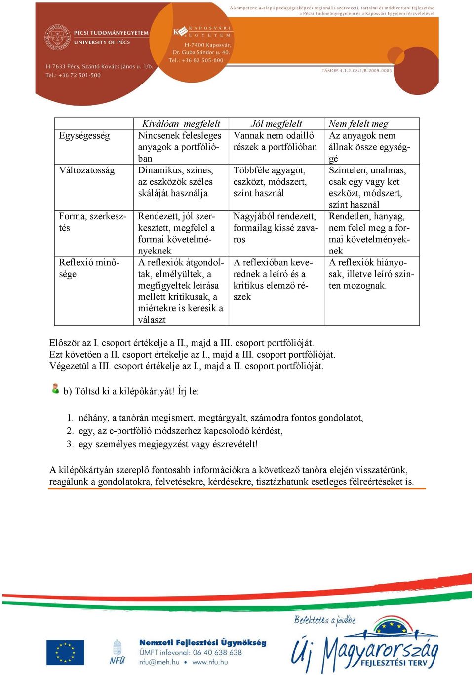 kritikusak, a miértekre is keresik a választ Többféle agyagot, eszközt, módszert, színt használ Nagyjából rendezett, formailag kissé zavaros A reflexióban keverednek a leíró és a kritikus elemző