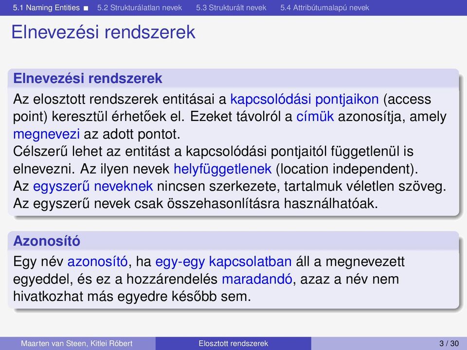 Az ilyen nevek helyfüggetlenek (location independent). Az egyszerű neveknek nincsen szerkezete, tartalmuk véletlen szöveg.