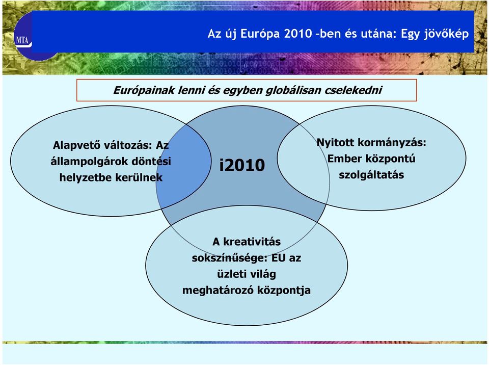 döntési helyzetbe kerülnek i2010 Nyitott kormányzás: Ember központú