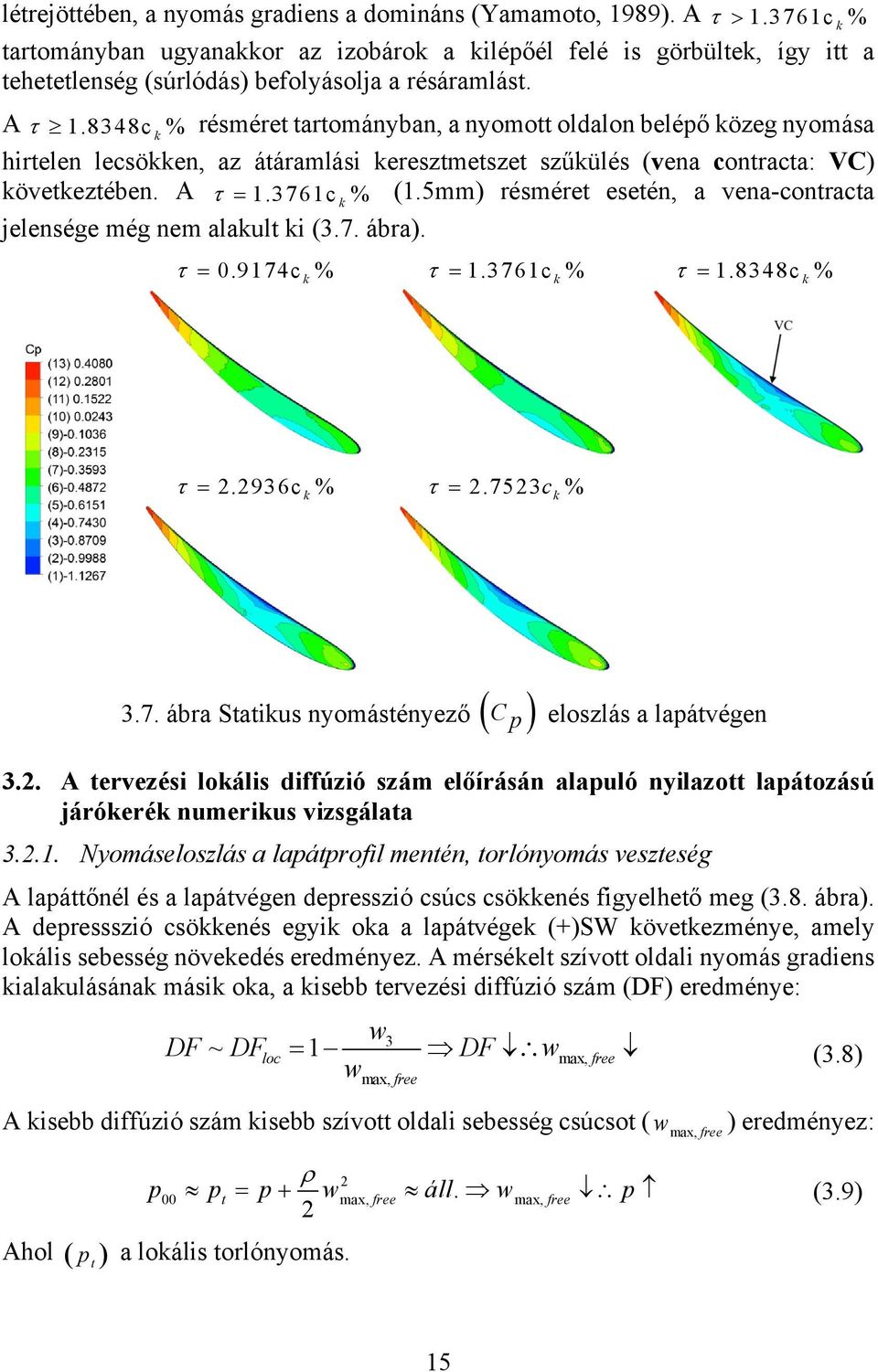 8 348c k % résméret tartományban, a nyomott oldalon belépő közeg nyomása hirtelen lecsökken, az átáramlási keresztmetszet szűkülés (vena contracta: VC) következtében. A 1.3761c k % (1.