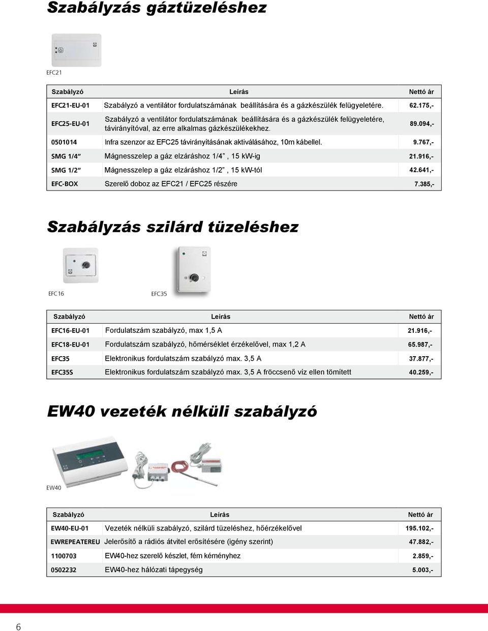 5114 Infra szenzor az F25 távirányításának aktiválásához, 1m kábellel. 9.767,- SMG 1/4 Mágnesszelep a gáz elzáráshoz 1/4, 15 kw-ig 21.916,- SMG 1/2 Mágnesszelep a gáz elzáráshoz 1/2, 15 kw-tól 42.