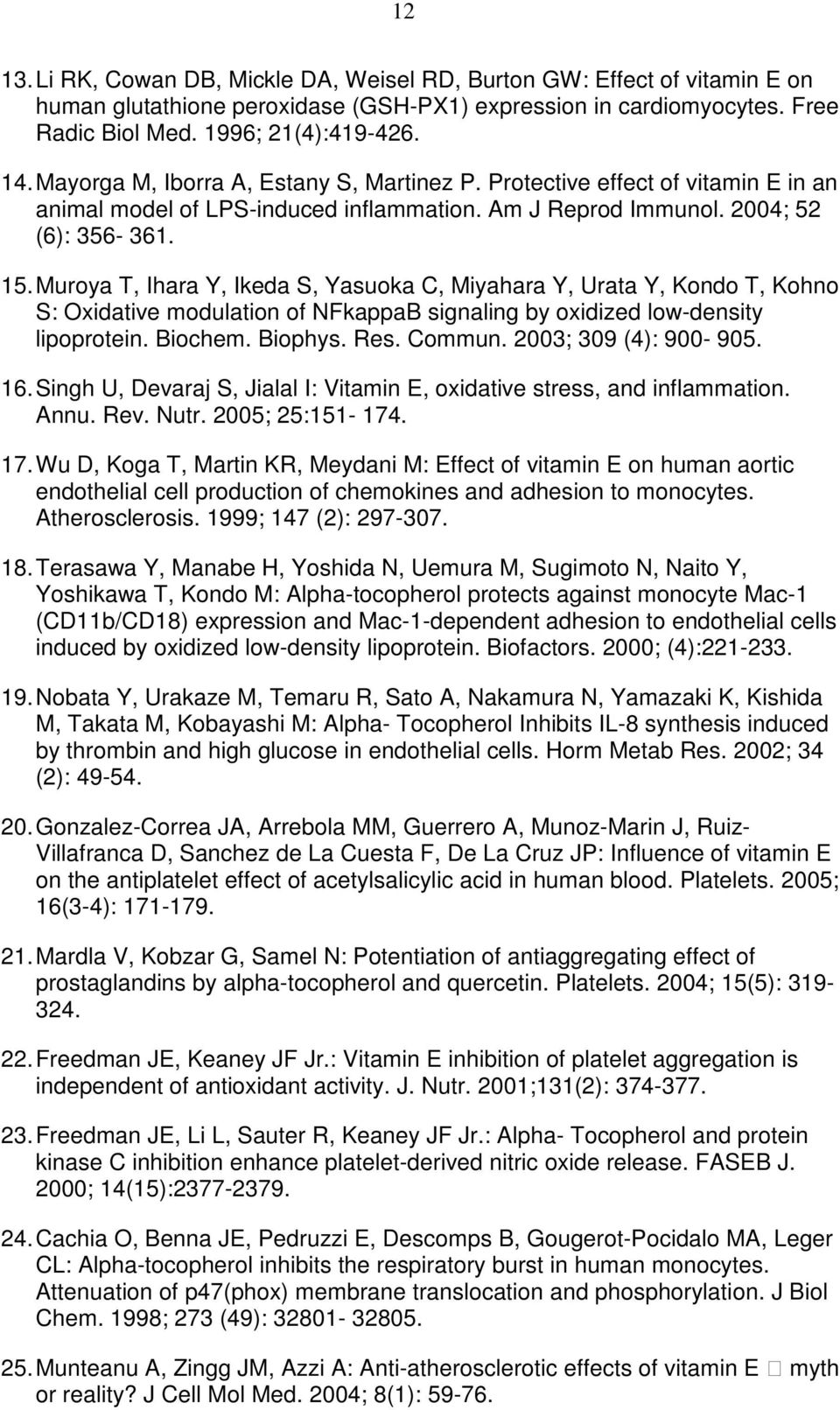 Muroya T, Ihara Y, Ikeda S, Yasuoka C, Miyahara Y, Urata Y, Kondo T, Kohno S: Oxidative modulation of NFkappaB signaling by oxidized low-density lipoprotein. Biochem. Biophys. Res. Commun.