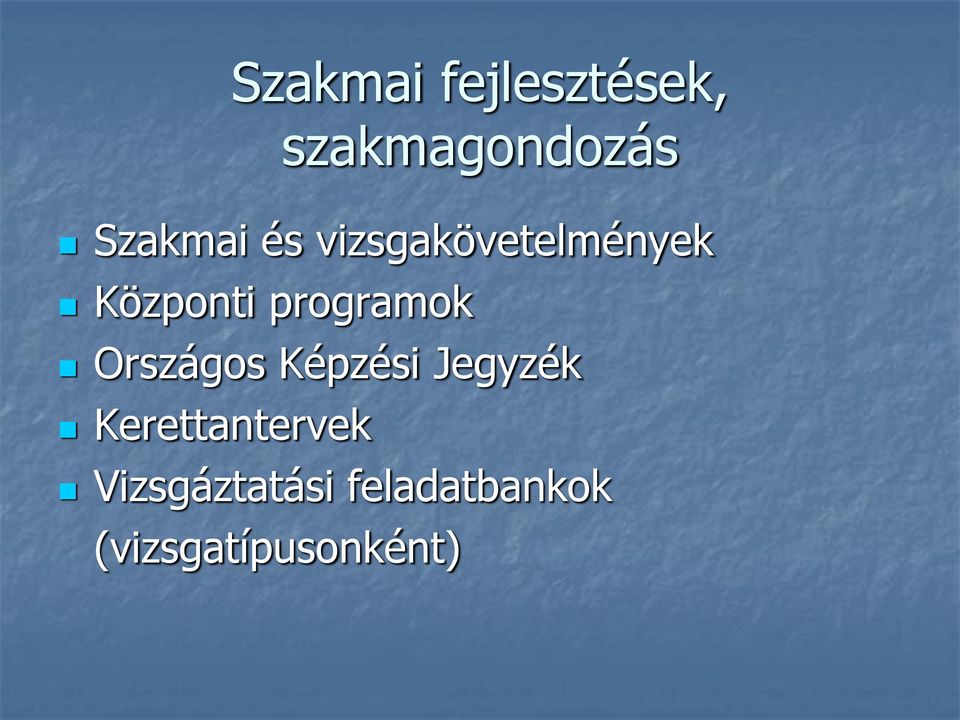 programok Országos Képzési Jegyzék