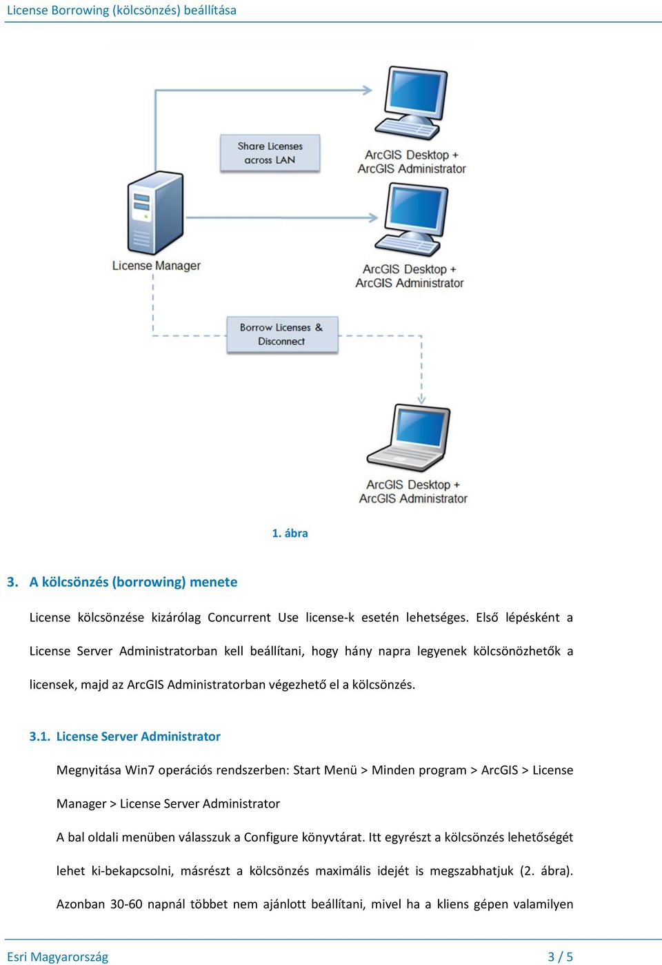 License Server Administrator Megnyitása Win7 operációs rendszerben: Start Menü > Minden program > ArcGIS > License Manager > License Server Administrator A bal oldali menüben válasszuk a