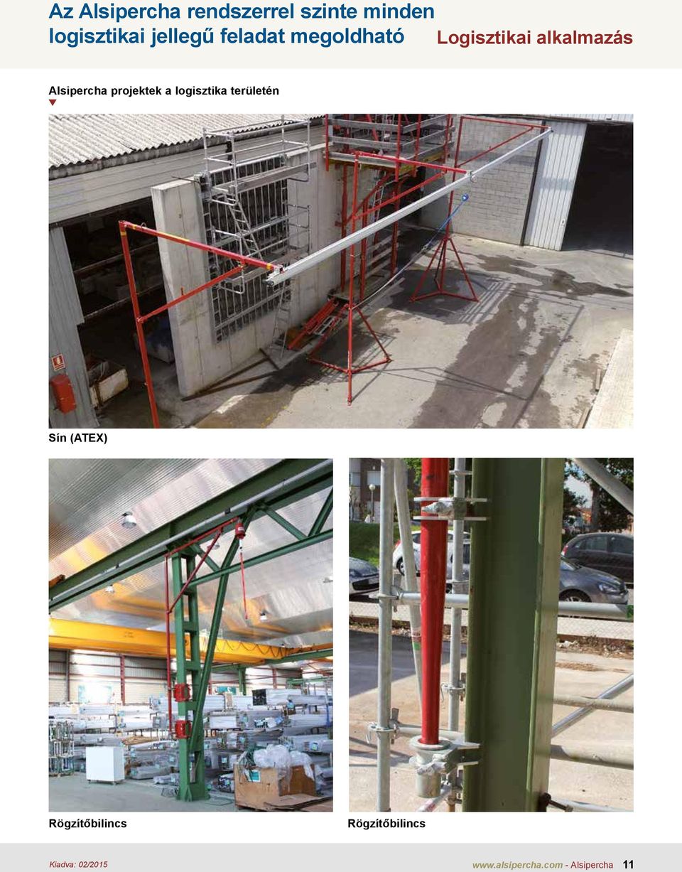 logisztika területén Sín (ATEX) Rögzítőbilincs