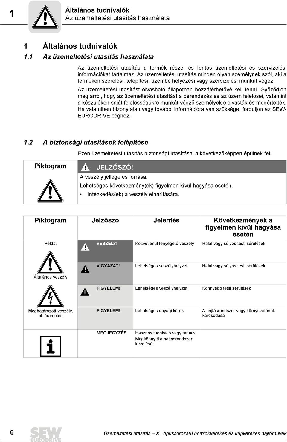 Az üzemeltetési utasítás minden olyan személynek szól, aki a terméken szerelési, telepítési, üzembe helyezési vagy szervizelési munkát végez.