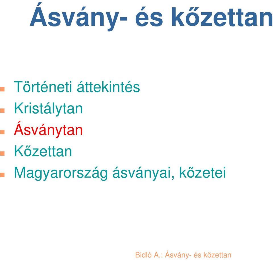 Kristálytan Ásványtan