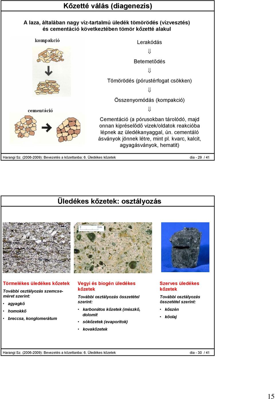 kvarc, kalcit, agyagásványok, hematit) Harangi Sz. (2006-2009): Bevezetés a kőzettanba: 6.