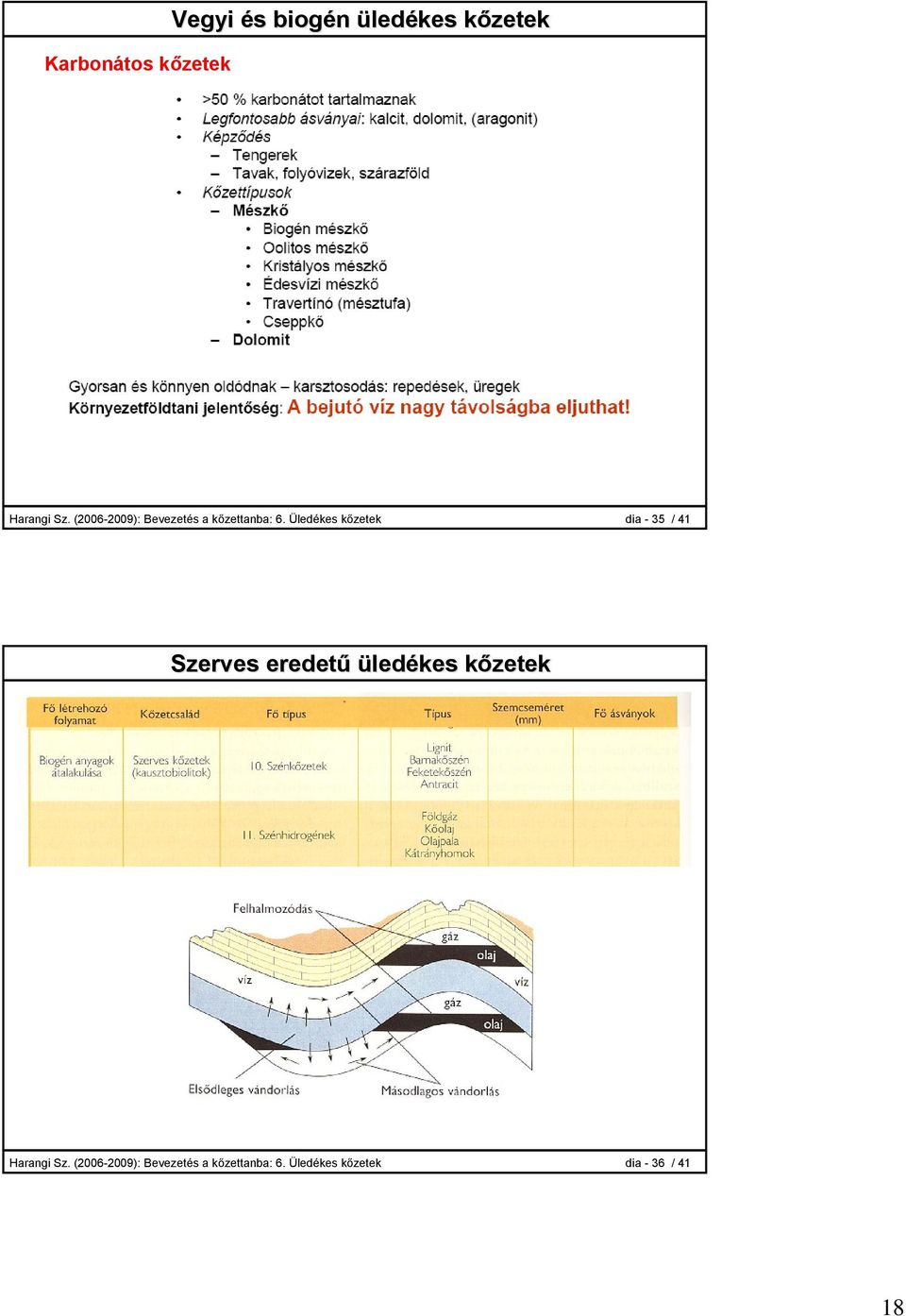Üledékes kőzetek dia - 35 / 41 Szerves eredetű üledékes kőzetek