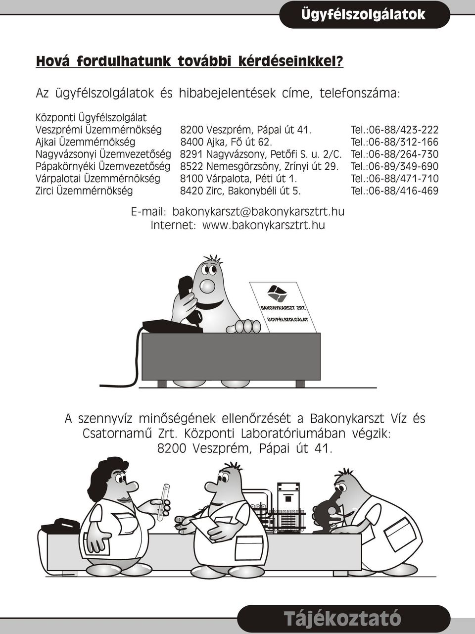 bakonykarszt@bakonykarsztrt.hu Internet: www.bakonykarsztrt.hu BAKONYKARSZT ZR T.