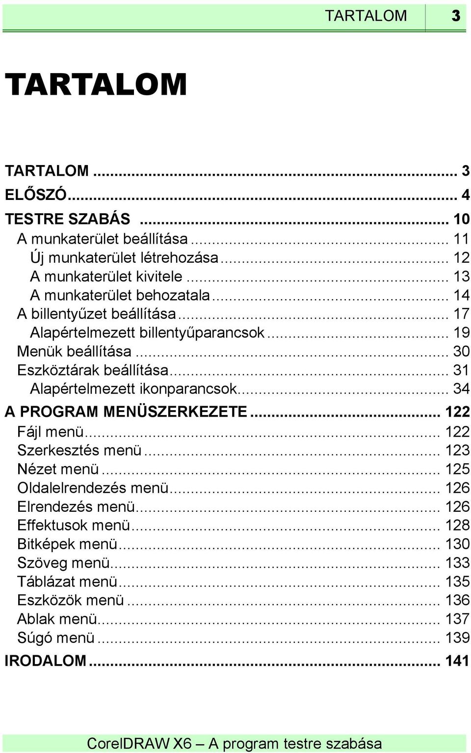 .. 31 Alapértelmezett ikonparancsok... 34 A PROGRAM MENÜSZERKEZETE... 122 Fájl menü... 122 Szerkesztés menü... 123 Nézet menü... 125 Oldalelrendezés menü.