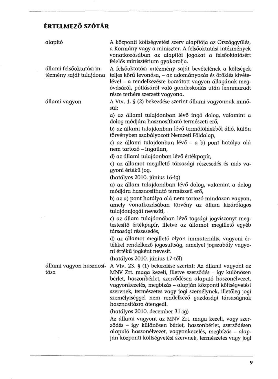 A felsőoktatási intézmény saját bevételének a költségek teljes körű levonása, - az adományozás és öröklés kivételével - a rendelkezésre bocsátott vagyon állagának megóvásáról, pótlásáról való