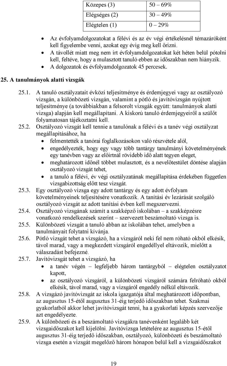 A dolgozatok és évfolyamdolgozatok 45 percesek. 25.1.