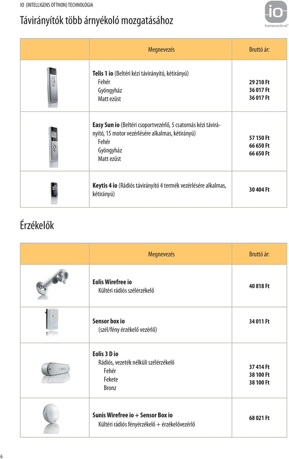 távirányító 4 termék vezérlésére alkalmas, kétirányú) 30 404 Ft Érzékelők Eolis Wirefree io Kültéri rádiós szélérzékelő 40 818 Ft Sensor box io (szél/fény érzékelő vezérlő) 34 011 Ft