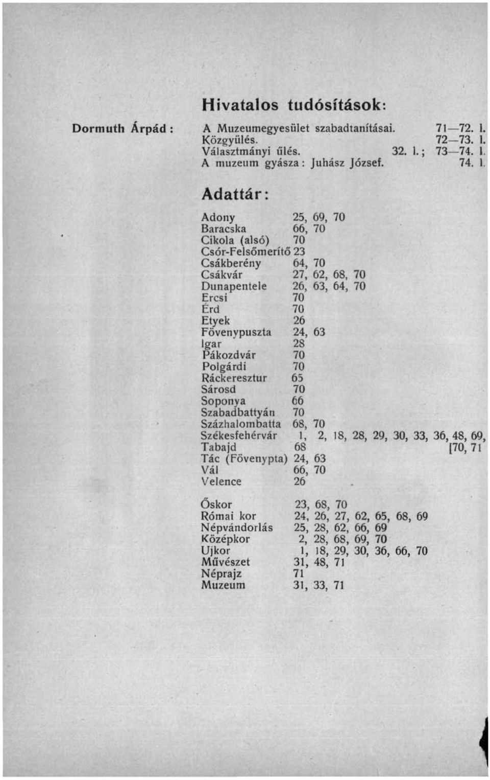 Választmányi űi lés. 32. 1.