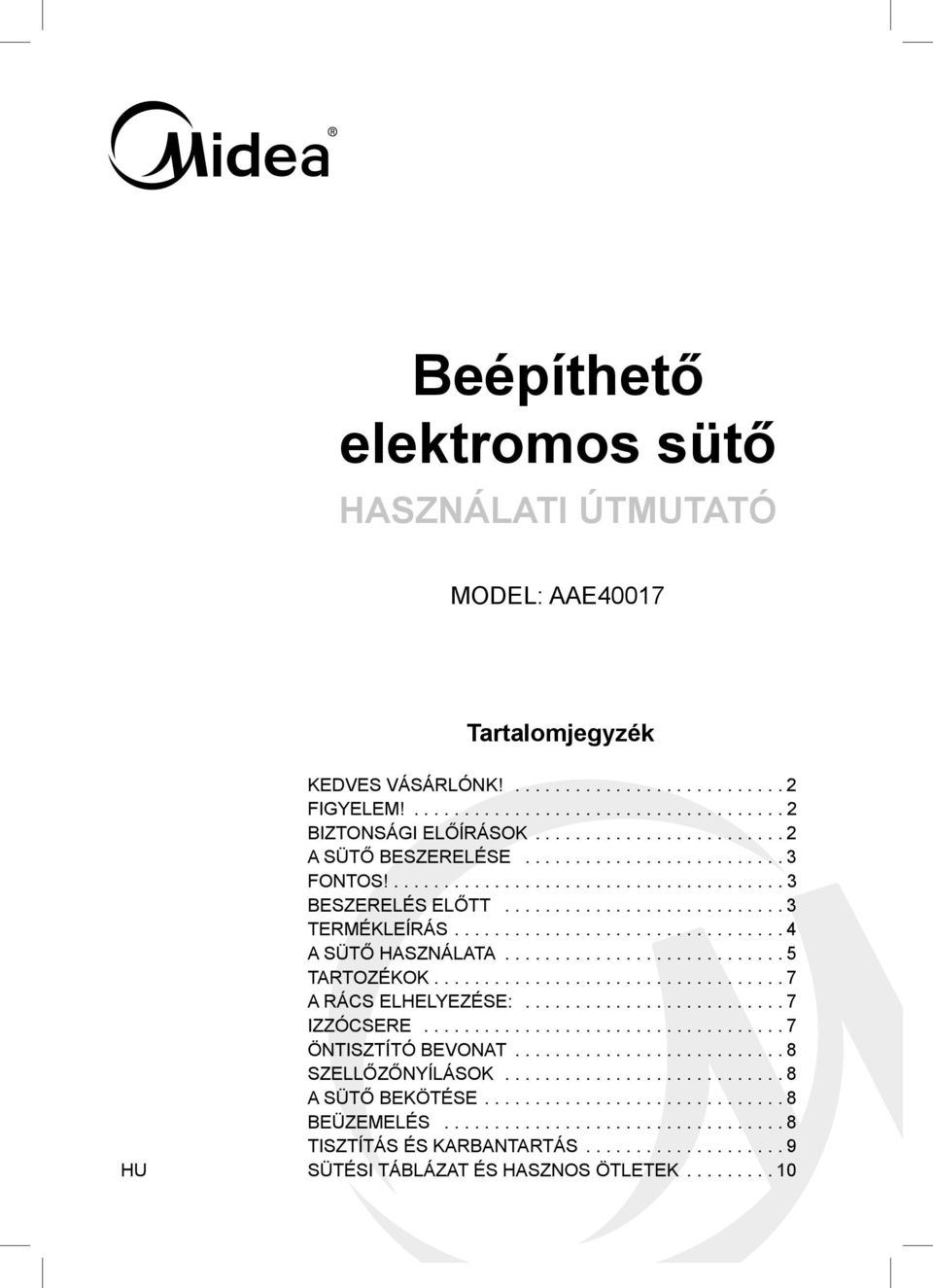 Beépíthető elektromos sütő - PDF Ingyenes letöltés
