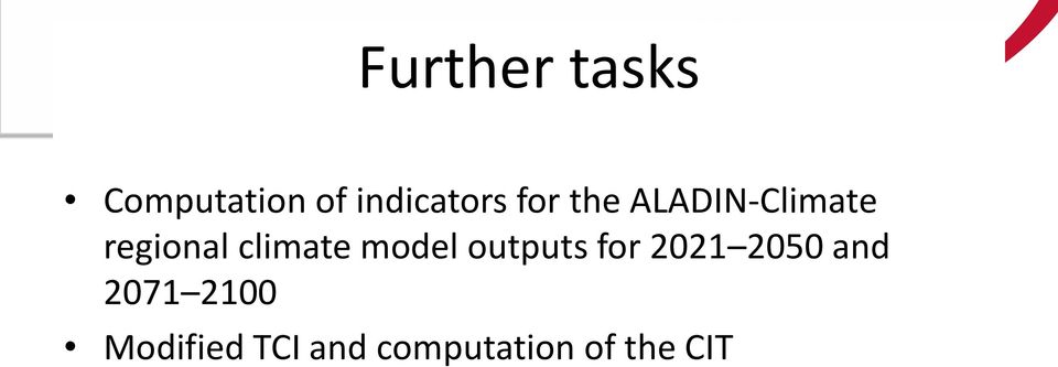 model outputs for 2021 2050 and 2071