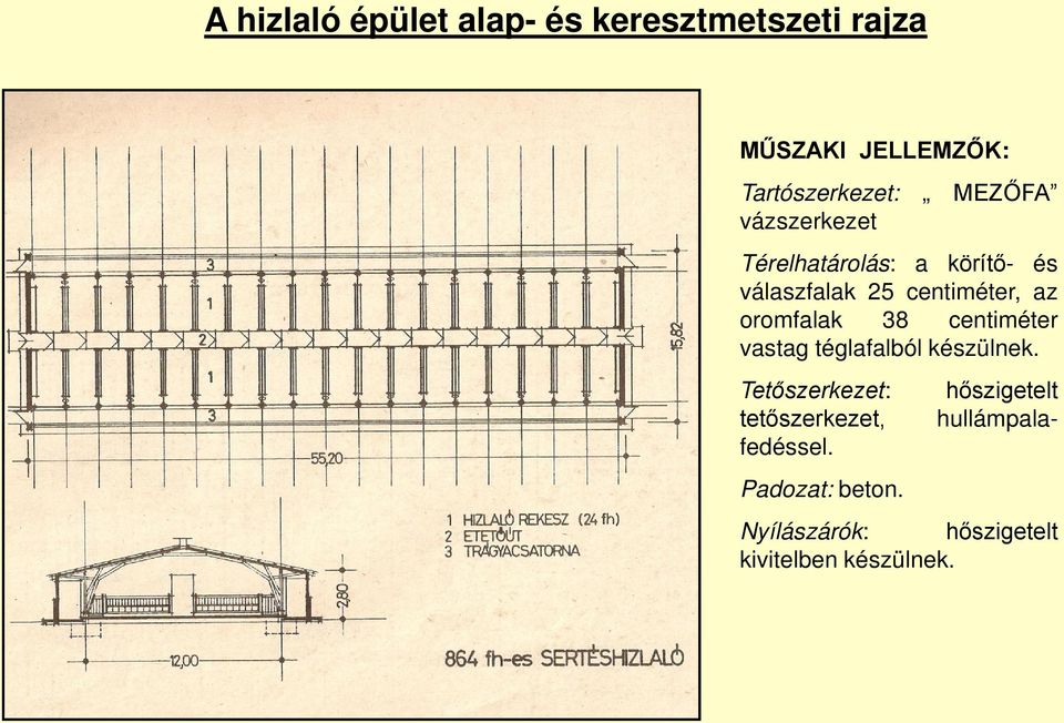 oromfalak 38 centiméter vastag téglafalból készülnek.