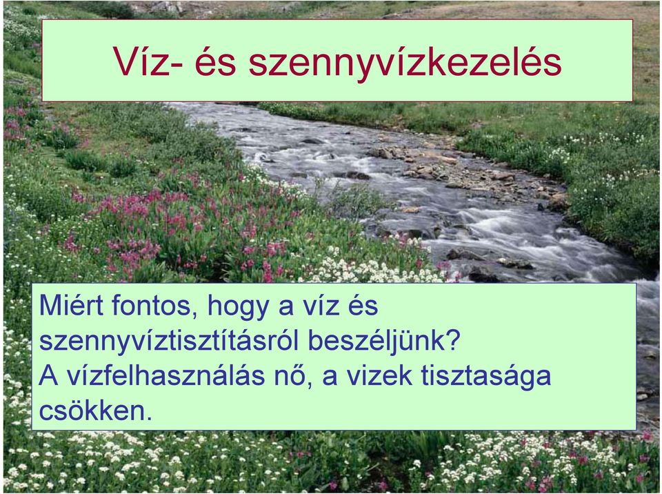 szennyvíztisztításról beszéljünk?