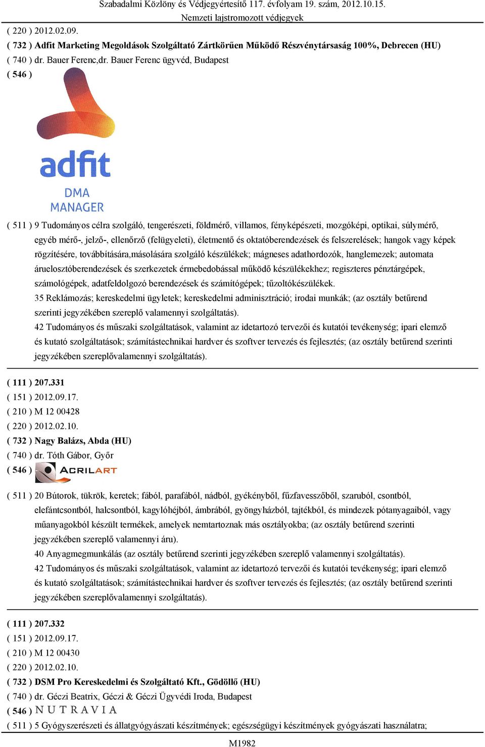 Lajstromozott védjegyek - PDF Ingyenes letöltés