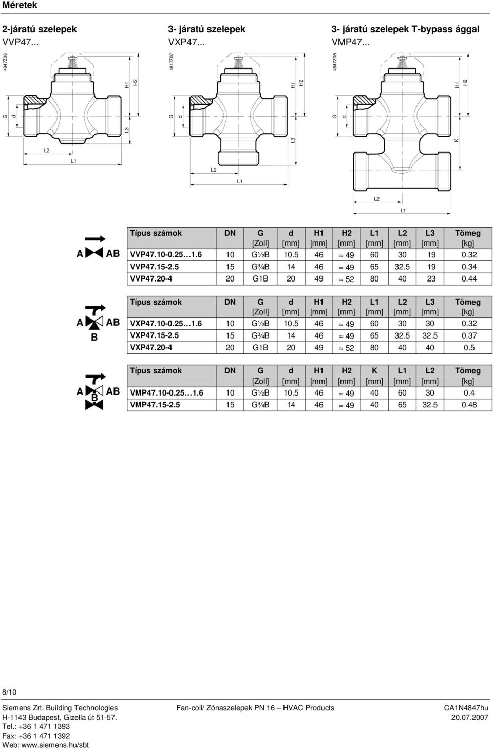 2-járatú és 3-járatú Fan-coil/ Zónaszelepek PN 16 - PDF Ingyenes letöltés