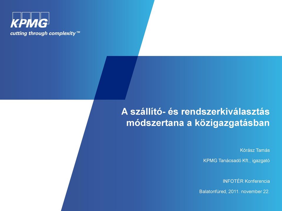 Tamás KPMG Tanácsadó Kft.