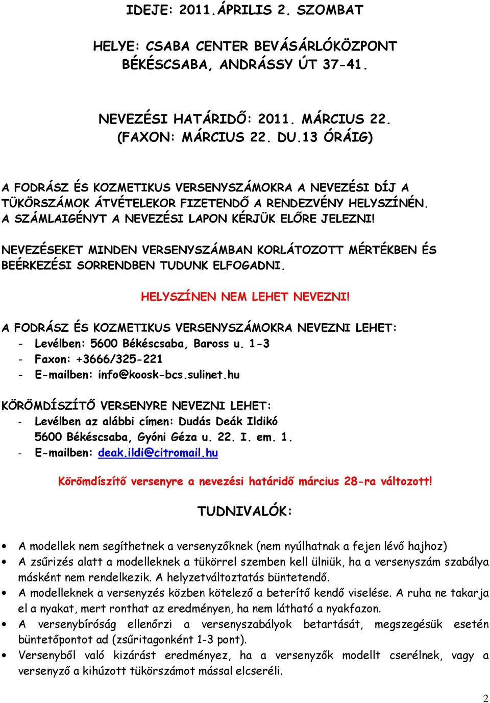 FODRÁSZ-KOZMETIKUS- KÖRÖMDÍSZÍTŐ TANULÓ- és FELNŐTT VERSENY - PDF Free  Download