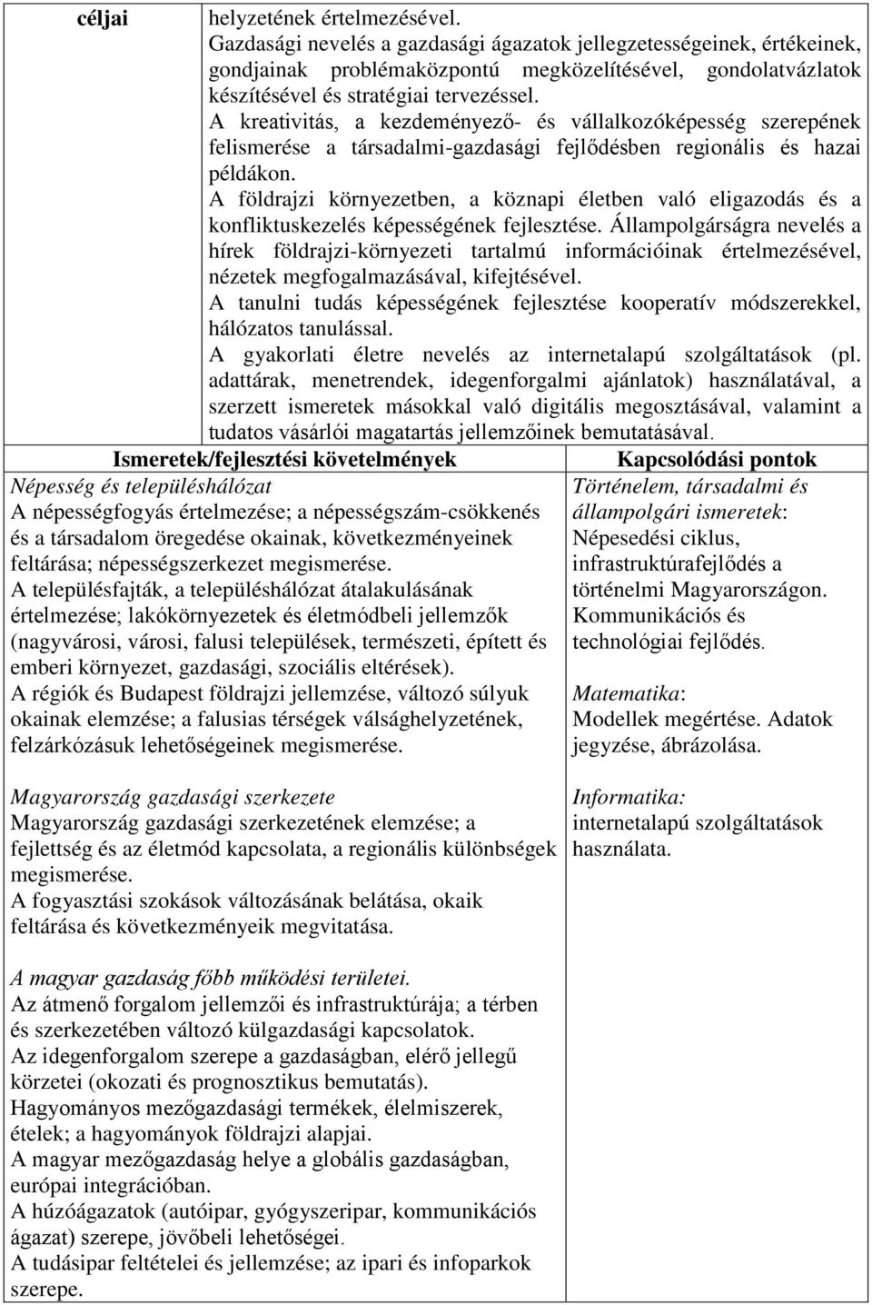 A kreativitás, a kezdeményező- és vállalkozóképesség szerepének felismerése a társadalmi-gazdasági fejlődésben regionális és hazai példákon.