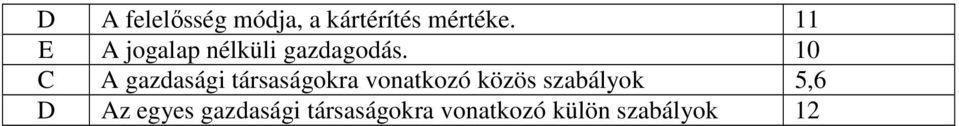 10 C A gazdasági társaságokra vonatkozó közös