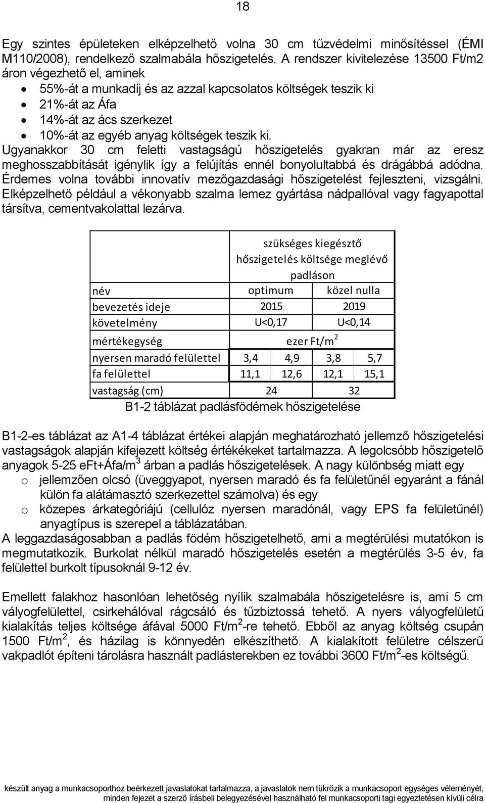 teszik ki. Ugyanakkor 30 cm feletti vastagságú hőszigetelés gyakran már az eresz meghosszabbítását igénylik így a felújítás ennél bonyolultabbá és drágábbá adódna.